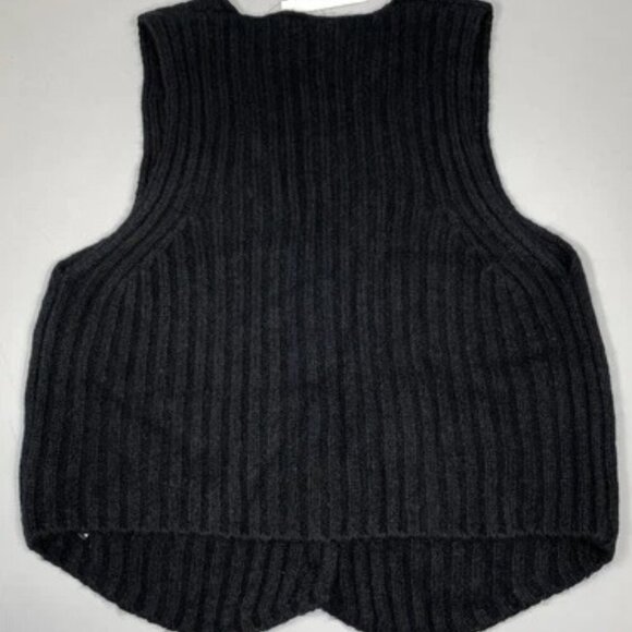 NEW FAVORITE DAUGHTER Women Vest Black Size M Knit Top Wool Cashmere Button Down - Picture 4 of 7